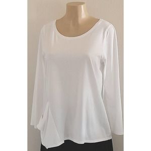 J Jill Purejill One Pocket Top 100% Pima Cotton Size MP White